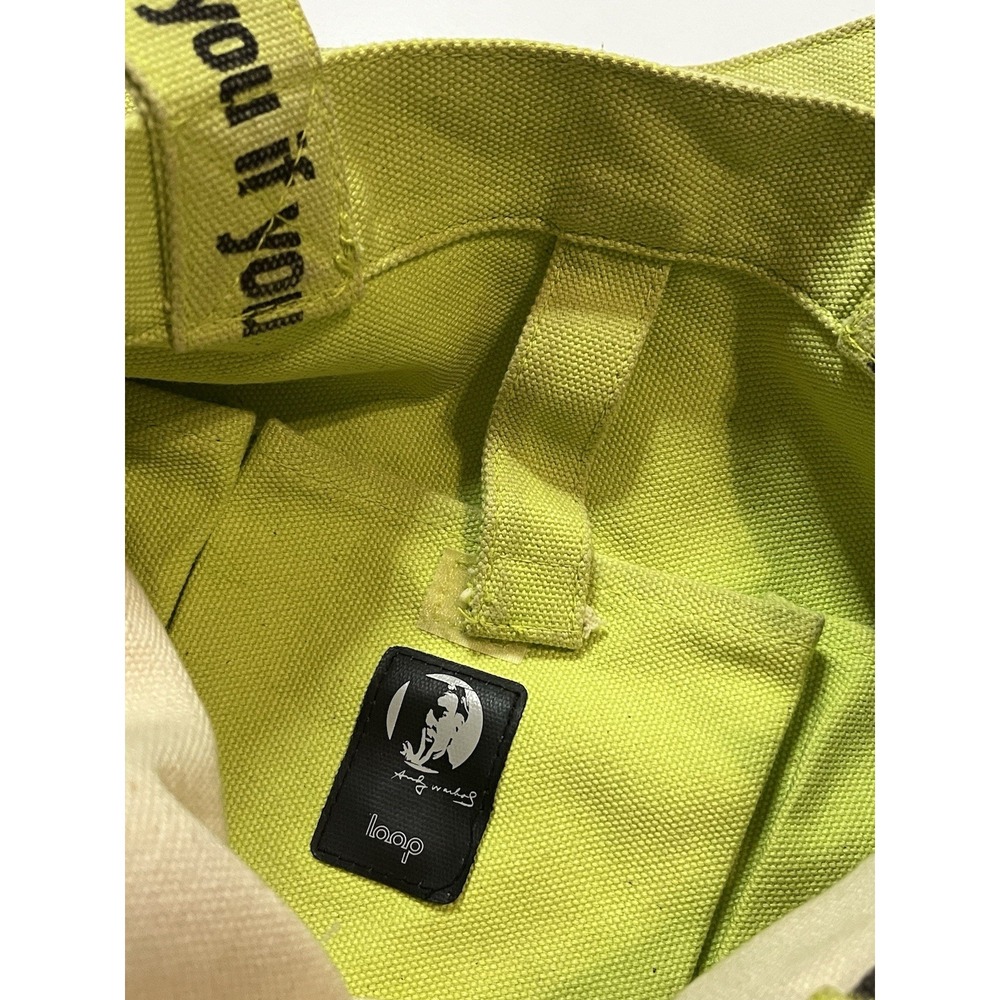 RARE Loop NYC Andy Warhol Mao Floral Canvas Tote Bag With Chained Coin Pouch - Picture 5 of 16